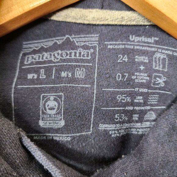 Patagonia Uprisal Hoodie Sweatshirt Mens M Navy Logo Ridge Striped Gorpcore - Picture 4 of 7